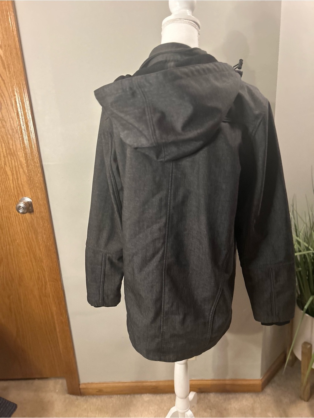 BKE est 1967 softshell hooded jacket women medium charcoal gray fleece full zip - Picture 10 of 11